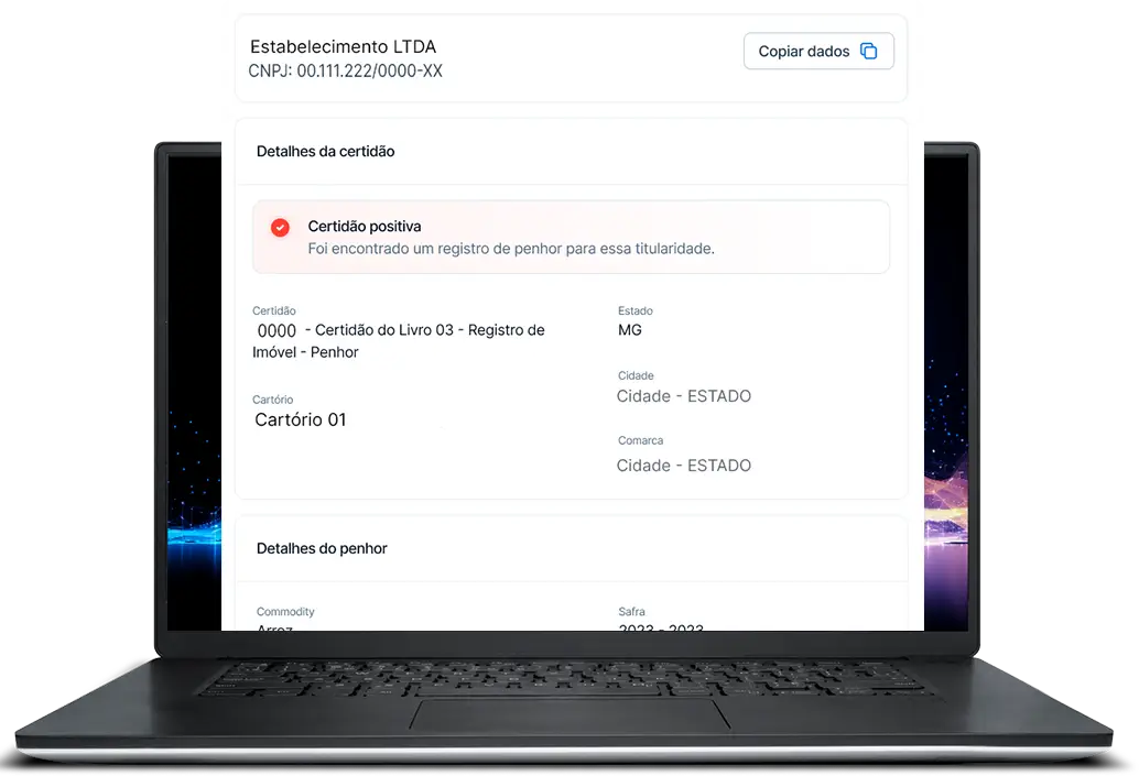 demonstração certidão positiva docket